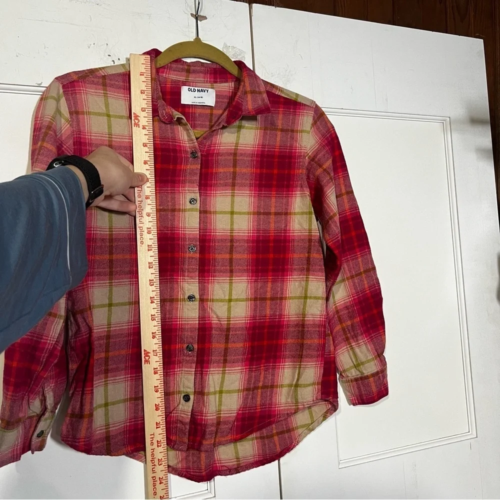 Old Navy Girls Flannel Red and Yellow Size XL 14-16